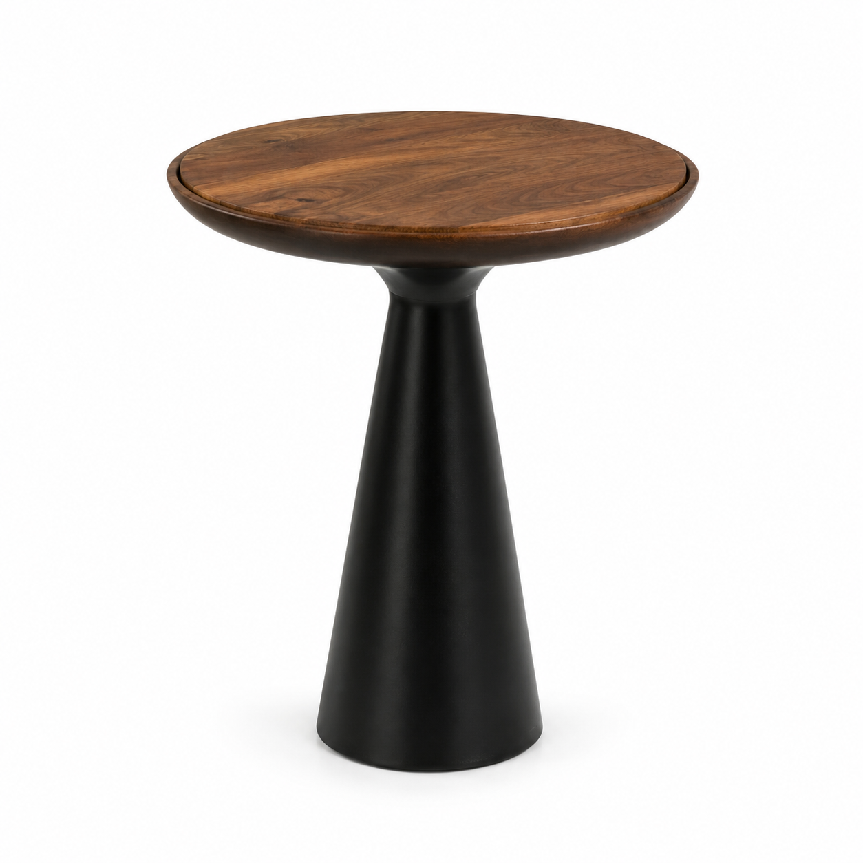 Round Side Table — Cone Pedestal